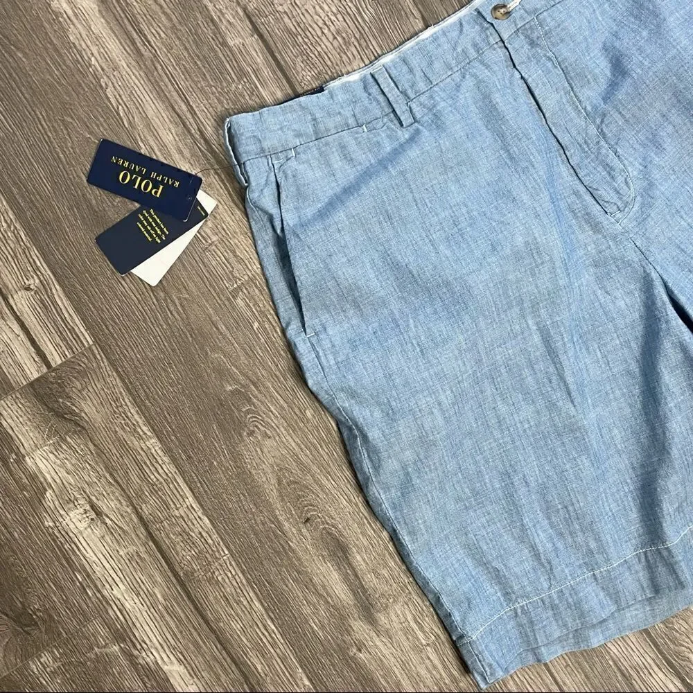 Polo Ralph Lauren Classic Fit Chambray Blue Shorts